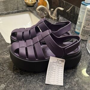 CROCS Women's Purple Platform Sandals